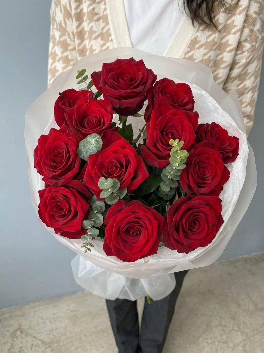 Моно-букет из 11 красны хроз